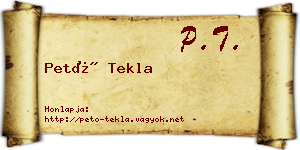 Pető Tekla névjegykártya