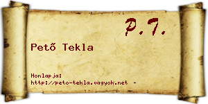 Pető Tekla névjegykártya